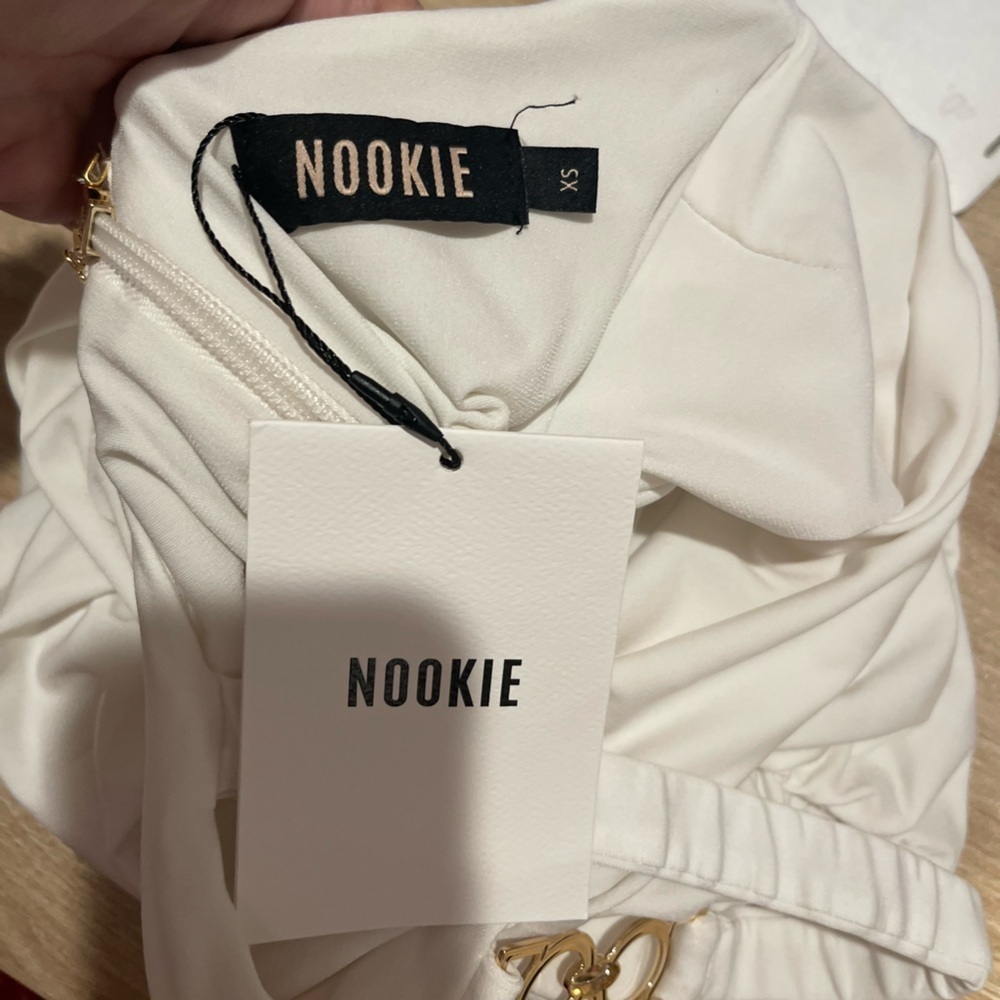 Nookie Fortune Ruched Midi Dress in White .Size XS - Picture 10 of 11